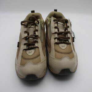 Golden Bear Zipper / Lace Sneakers, Tan, Size 25 JP / Size 9 US